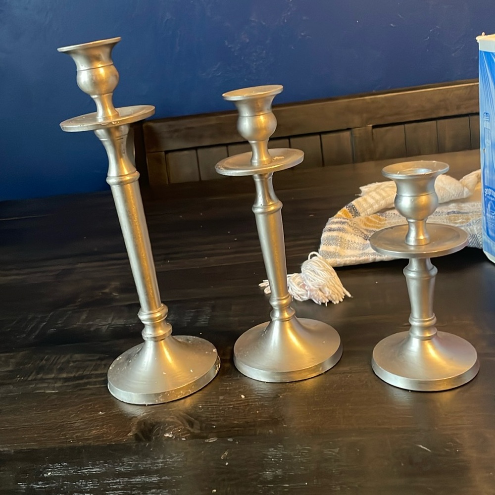 Silver candle holders